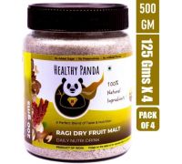 HEALTHY PANDA Sprouted Finger Millet Health Drink- 125 Gram Pack of 4 Energy Drink - 4x125 g, Dry fruit Malt / Sprouted Ragi Health Mix Flavored