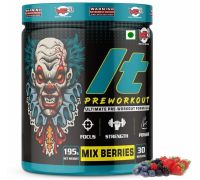 Muscle Flex Preworkout With Creatine & Arginine For Explosive Muscle Pump &Non-Crash Stamina Energy Drink - 195 g, Mix Berries Flavored