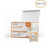 Nutrisrot Electro-Aqua with Probiotics and Zink to Restore Body Fluids Hydration Drink - 20x1 Sachets, Orange Flavored