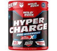 WILD BUCK Hyper Charge Pre-Workout For Explosive Muscle Pump ,Strength Both For Men & Women Sports Drink - 170 g, American Cola Flavored