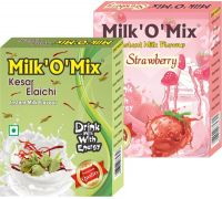 Milk'O'Mix Kesar Elaichi and Strawberry Flavored Milk Powder - 2 x 75 g