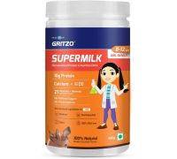 Gritzo SuperMilk Genius+ 8-12 Yr Girls, Health Drink, Double Chocolate, 400 g Whey Protein - 400 g, Double Chocolate