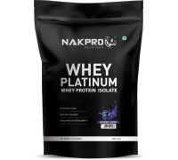 Nakpro PLATINUM 100% Whey Protein Isolate | Easy Mixing, Low Carbs  - 30 Servings Whey Protein - 1 kg, Blueberry