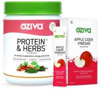 OZiva Protein and Herbs, Women 500 gms Chocolate + ACV Fizzy  -  Pack of 1, 6 Sachets Whey Protein - 500 g, Chocolate