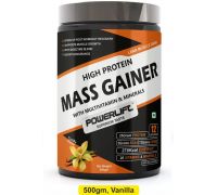POWERLIFT Mass Gainer For Lean Muscle Gain, High Protein with Vitamins & Minerals Weight Gainers/Mass Gainers - 500 g, Vanilla