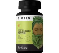 Bold Care Organic Biotin For Hair Growth 5000 Mcg Vitamins Zinc Aloe Vera Extract - 60 Tablets
