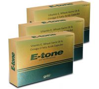 ETONE Vitamin E, Wheat Germ Oil & Omega-3 Softgels - 3 x 10 No