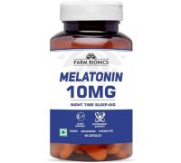 FARM BIONICS Sleeping Aid Pills Melatonin 10mg Vitamin B6 Capsules for Deep Sleep - 60 Capsules