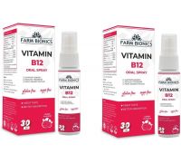 FARM BIONICS Vitamin B12 Guava Oral Spray 30 ML, |Immunity Booster Spray for Men & Women - 2 x 15 ml