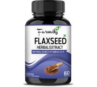 Farmity Flaxseed Dietary Supplement Omega 3-6-9 Supports Healthy Digestion - 60 Capsules