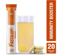 Fast&Up Charge Natural Vitamin C & Zinc Effervescent Tablets with Amla - Orange - 20 Tablets