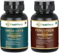 Health Theory Combo Pack of 2 II Fenugreek Pure Extract Capsules & OMEGA 3-6-7-9 With Flax Seed - 2 x 60 Capsules
