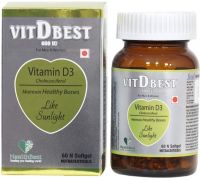 HealthBest VIT-D-BEST  - 600 IU Softgel Capsules | Vitamin D3 - 60 No