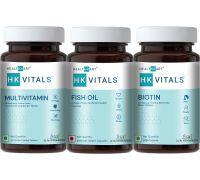 HEALTHKART Biotin with Multivitamin & Fish Oil  - Pack of 3 - 3 x 70 Tablets