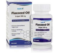 HealthVit Flaxseed Oil Softgels 1000 mg 60 Softgels For Natural Source of OMEGA 3, 6, 9 - 60
