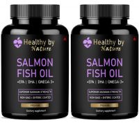 Healthy By Nature Nutrition Salmon Fish Oil 1000mg Triple Strength 660mg - 2 x 60 Capsules