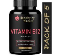 Healthy By Nature Organic B Complex Vitamins B12 and Biotin  - Advanced - 5 x 60 Capsules