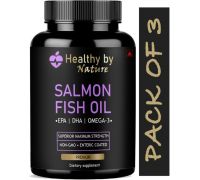 Healthy By Nature Salmon Fish Oil 1000mg Triple Strength 660mg  - Natural - 3 x 60 Capsules