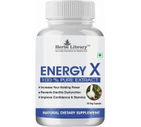 Herbs Library 100% Herbal Energy X for Drive, Stamina, Power & Timing for Men - 60 Capsules - 60 Capsules