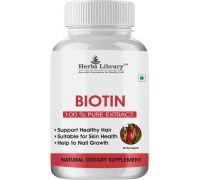 Herbs Library Biotin Maximum Strength for Hair, Skin & Nails-10000 mcg - 60 Capsules - 60 Capsules