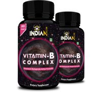 Indian Whey B-Complex Vitamins-B12, B1, B2, B3, B6, Biotin | B-Complex Supplement, Pack of 2 - 2 x 90 No