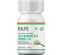 Inlife Plant Based Vegan Vitamin D3 from Lichen, 5000 IU 30 Vegan Capsule - 30 No