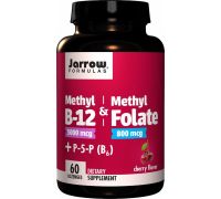 Jarrow Formulas Methyl B-12 & Methyl Folate, Cherry Flavor, 5000 mcg - 5000 mg