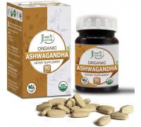 Just Jaivik Organic Ashwagandha Tablets - 750 mg | A Dietary Supplements - 90 Tablets