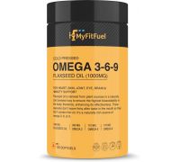 MyFitFuel Omega 3 6 9  - Flax Seed Oil, Cold Pressed, 1000mg, 120 Softgel Capsules - 120 No