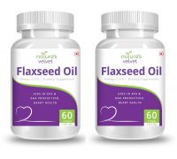 Natures Velvet Lifecare Flax Seed Oil 1000mg, Omega 3-6-9, 60 Liquid Capsules - Pack of 2 - 2 x 60 No