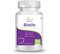 Natures Velvet Lifecare NVL Biotin 5000mcg, for Healthy Hair, Skin & Nails and Energy, 60 Softgels - 60 No