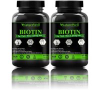 Naturewell Biotin Maximum Strength for Hair Skin & Nails-10000 mcg  - Green-120N - 2 x 60 No