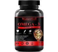Naturewell Organics Premium Flaxseed extract capsules Omega 3 60 capsules  - Triple Strenth  - Red - 60 No