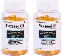 Novelsort Flaxseed Oil Softgel Capsules 1000mg - 2 x 60 No