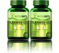 NutraEats Flax Seed Oil Capsules, Omega 3-6-9 fatty acid  - Pack Of 2 - 2 x 60 No