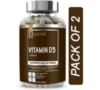Nutriol Plant Based Vitamin D3 K2 MK7 Supplement Veg  - B48 Advanced - 2 x 60 Capsules