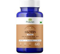 Prakruti Pure Herbs Biotin | Maximum Strength for Hair, Skin & Nails-10000 mcg | 60 Veg. Capsule - 60 Capsules