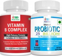 PRONUTRITION B Complex Vitamins + Probiotics 25 Billion - Pack of 2 Bottles - 210 Capsules