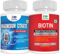 PRONUTRITION Magnesium Citrate + Biotin with witamin C - Pack of 2 Bottles - 240 Capsules