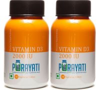 Purayati Vitamin D3 2000 IU - Pack of 2  - 180 Tablets - 2 x 90 No