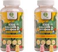 Qaadu Calcium & Vitamin D Gummy|Supports Bone Growth|  - 60 x 1 No - Pack of 2 - 2 x 60 No