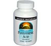 Source Naturals Pantothenic Acid, 100 mg, 250 Tablets - 100 mg
