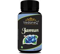 VedaneQ 100% Natural & Organic Jamun Extract Capsules for diabetes 1600 Mg 90 Capsules - 90 No