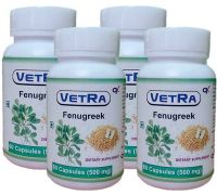 vetra Fenugreek Capsules  - COMBO Pack of 4 - 60 Capsules  - 500 mg - 4 x 60 No