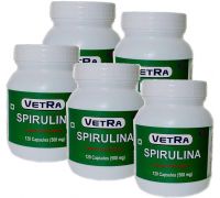 vetra Spirulina Capsules -  - Pack of 5  120 capsules - 600 No