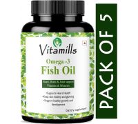 Vitamills Fish Oil  - Triple Strength With Omega 3 - Advanced - 5 x 60 Capsules