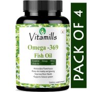 Vitamills Premium Fish Oil  - Triple Strength With 1000Mg Omega 369 - Premium - 4 x 60 Capsules
